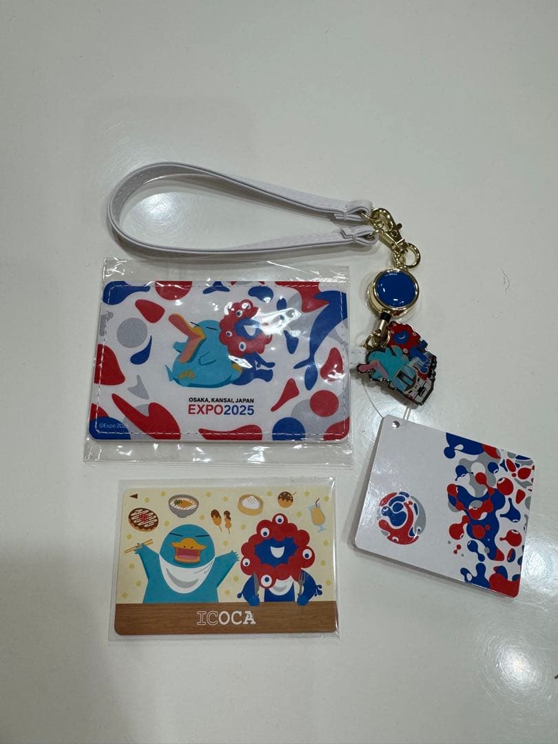 万博限定 ICOCA 合皮パスケース ミャクミャク イコちゃん セット販売