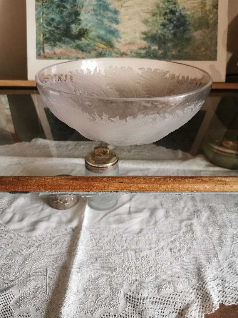 アンティーク ラリック CHICOREE ラージガラスボウル 水深鉢1921年頃