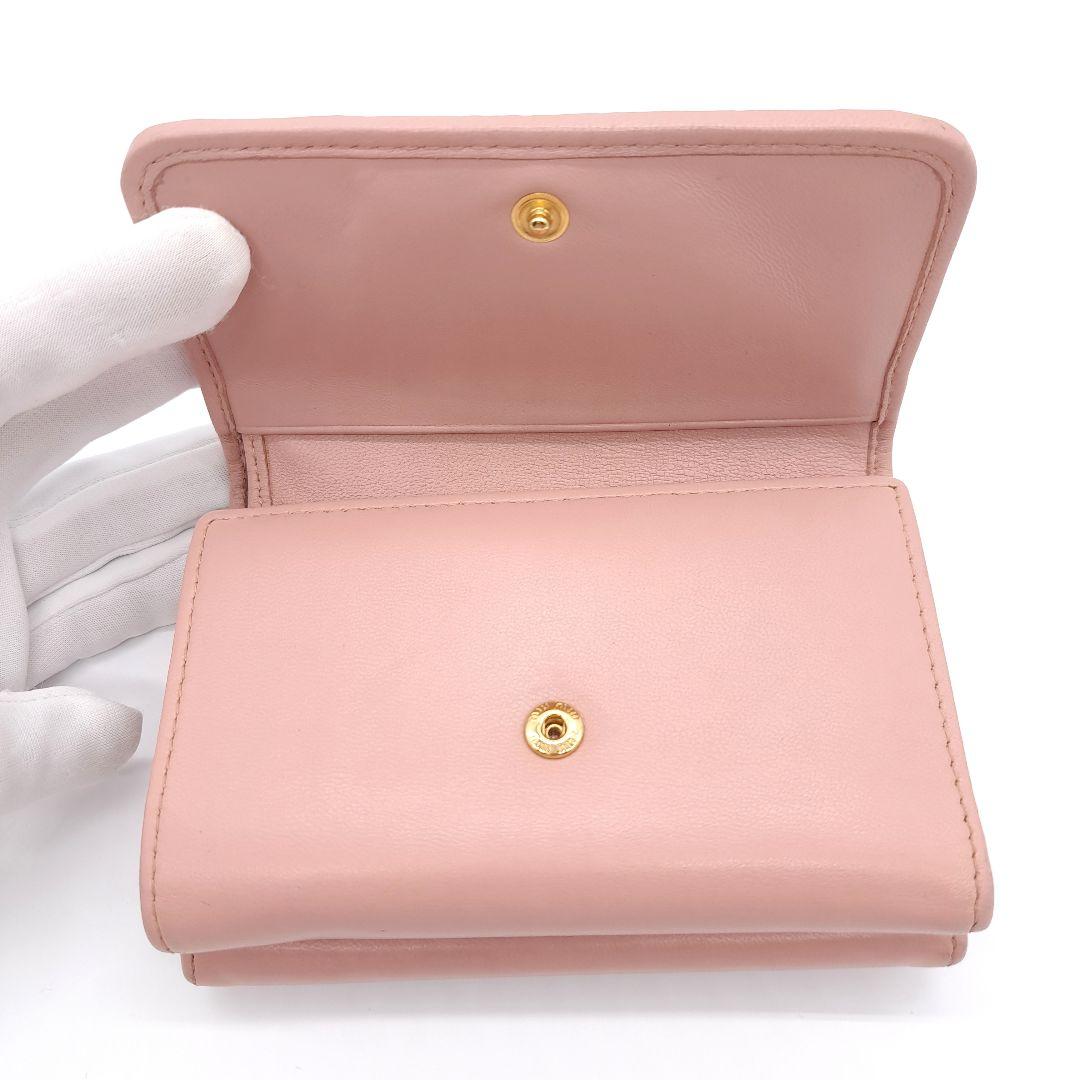 miu miu ミュウミュウ マテラッセ がま口 三つ折り財布 ORCHIDEA