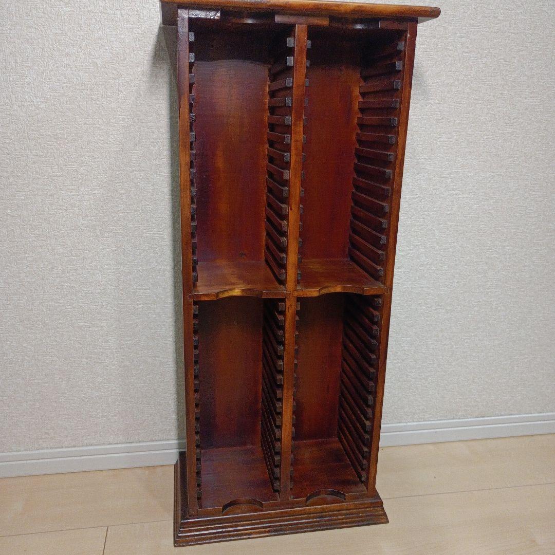 希少レア　アンティーク　木製 彫刻入り CD/DVD収納キャビネット/スタンド