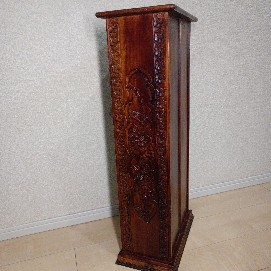 希少レア　アンティーク　木製 彫刻入り CD/DVD収納キャビネット/スタンド