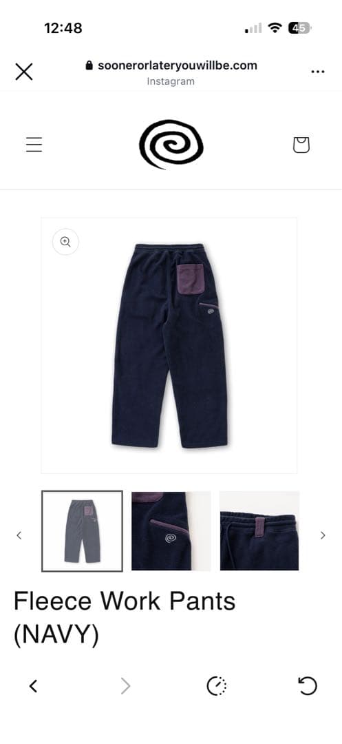 パンツ SOL soonerorlater Fleece Work Pants NAVY