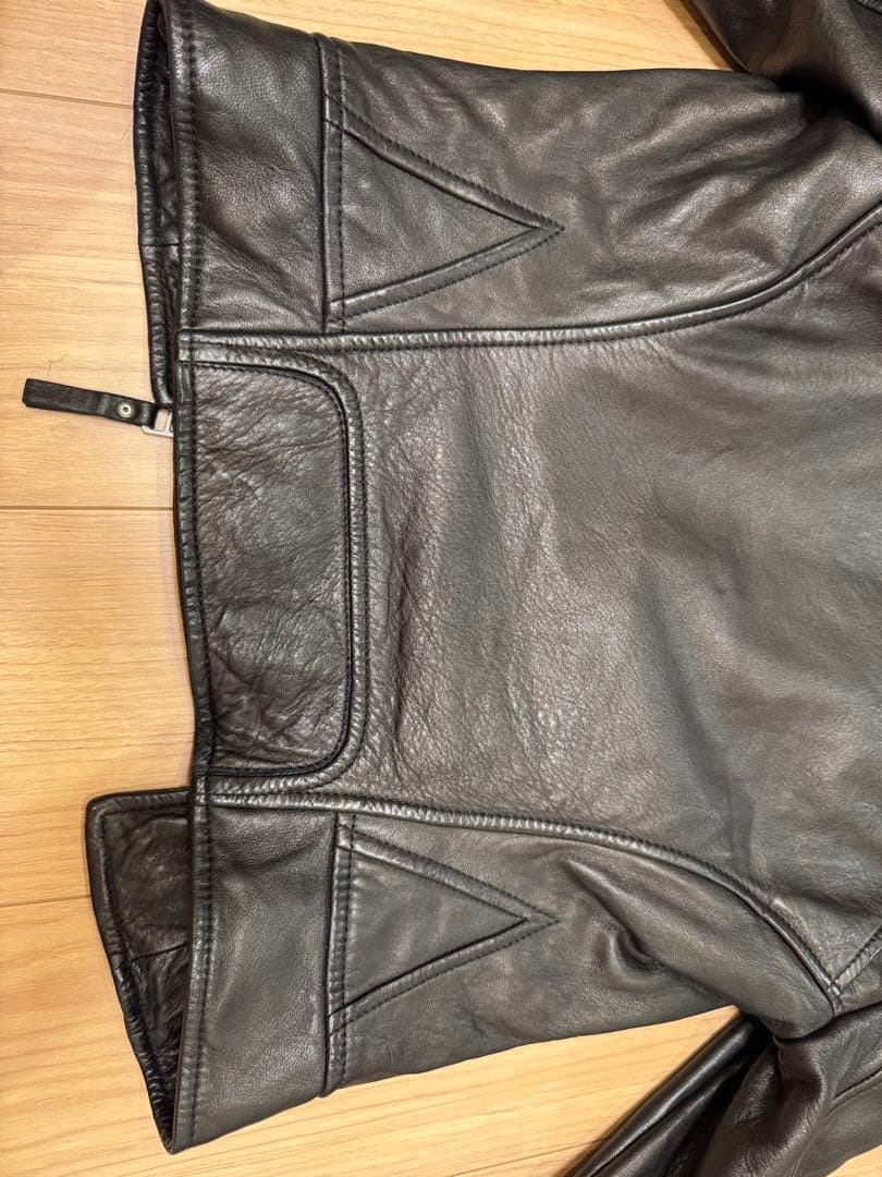 BALENCIAGAブラックレザーライダースジャケット size 34
