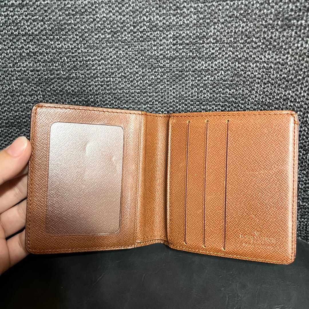 ルイヴィトン☆モノグラム パスケース 札入れ 二つ折り財布 ブラウン