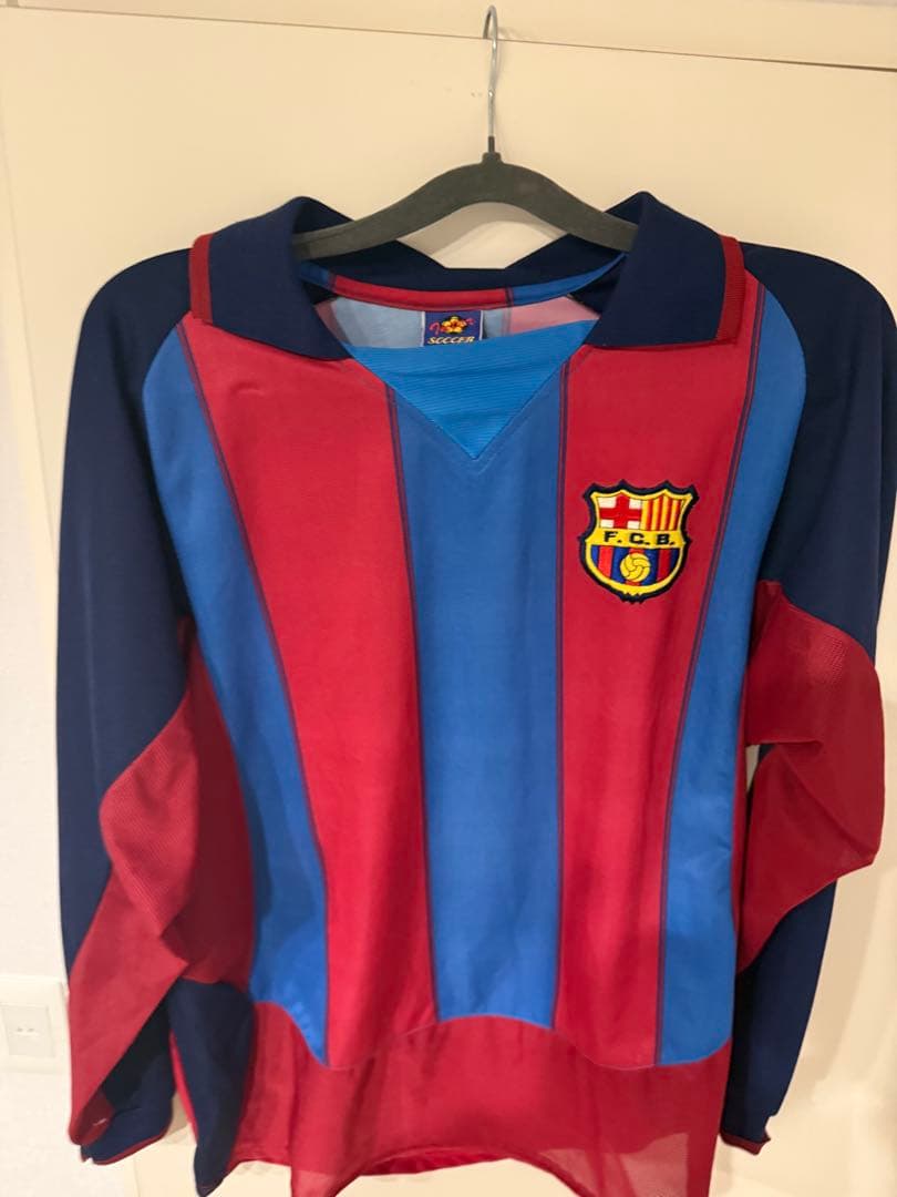 FCバルセロナ 長袖ポロシャツXL 10番 ロナウジーニョ ユニフォーム