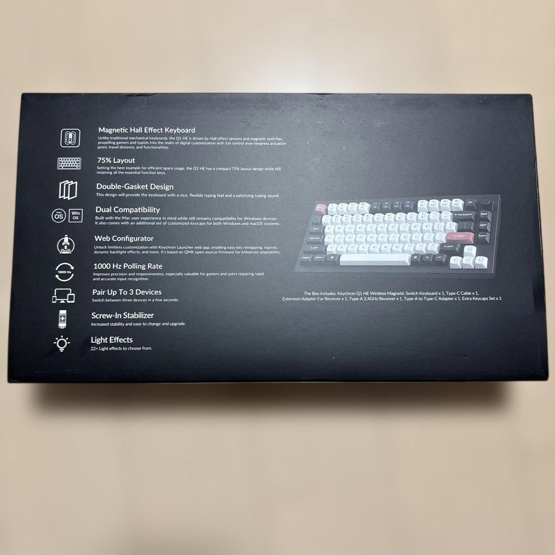 Keychron Q1 HE 75% ワイヤレス ホールエフェクトUS配列