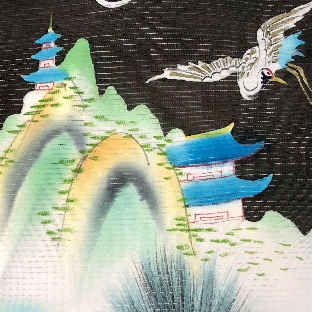 子供着物 お宮参り 夏物 絽 七五三 3歳 祝着 鶴 遠山に城 CK-7362