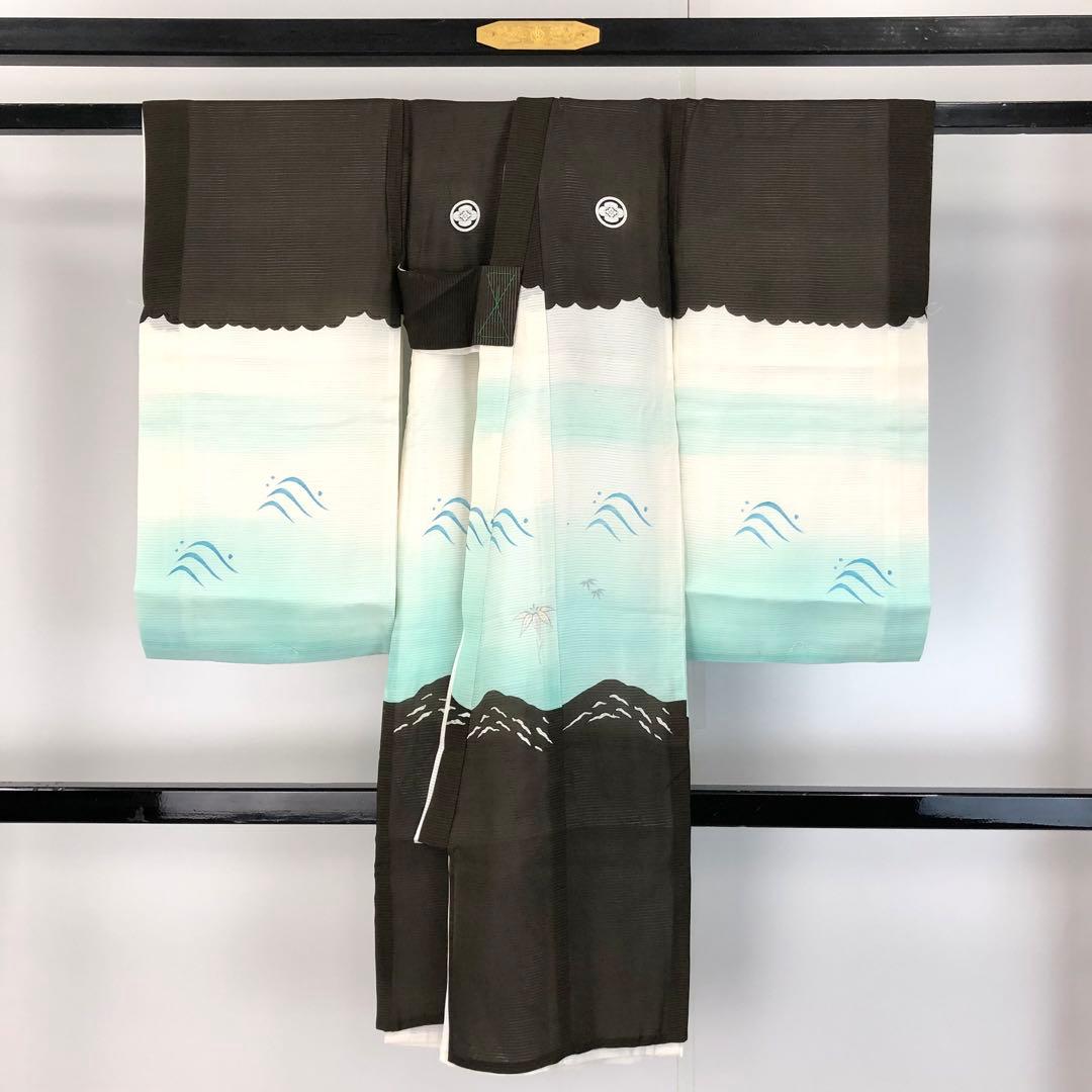 子供着物 お宮参り 夏物 絽 七五三 3歳 祝着 鶴 遠山に城 CK-7362