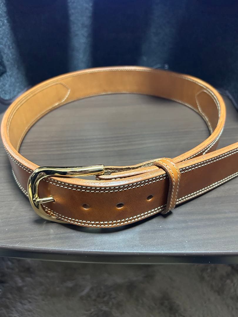 〈美品〉VOLK V-9 LEATHER BELT ブラウン