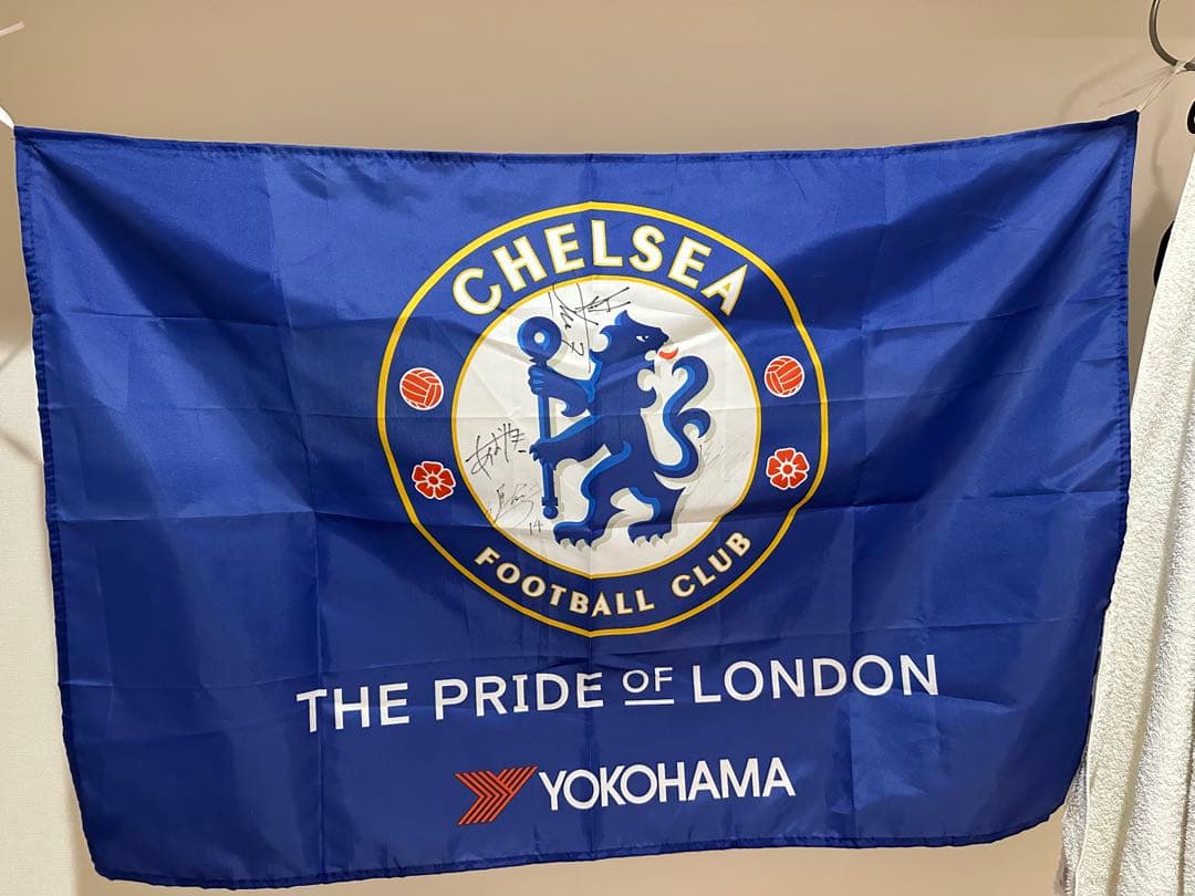 チェルシーFC 直筆サイン入りフラッグ