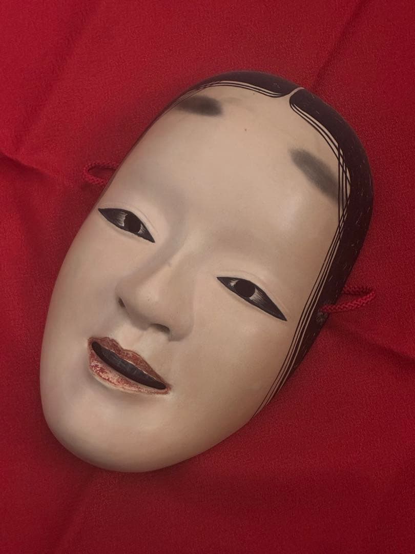 能面　増女　木彫り