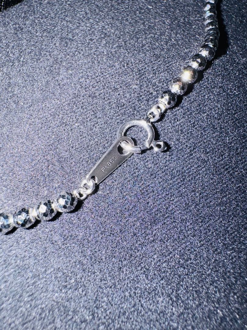 シャンデリアカットボール ネックレス Pt850 幅3mm 55cm(試着のみ)