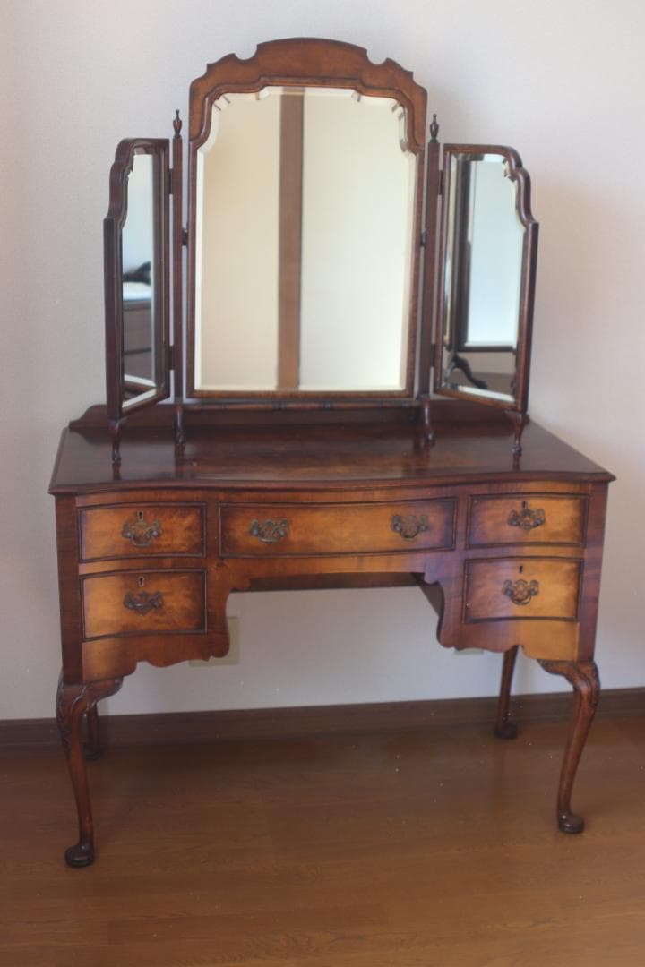 ヨーロピアンアンティーク　鏡台　三面鏡