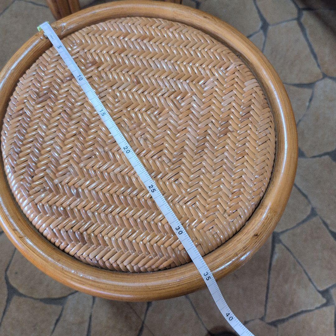 ラタン製円形スツール