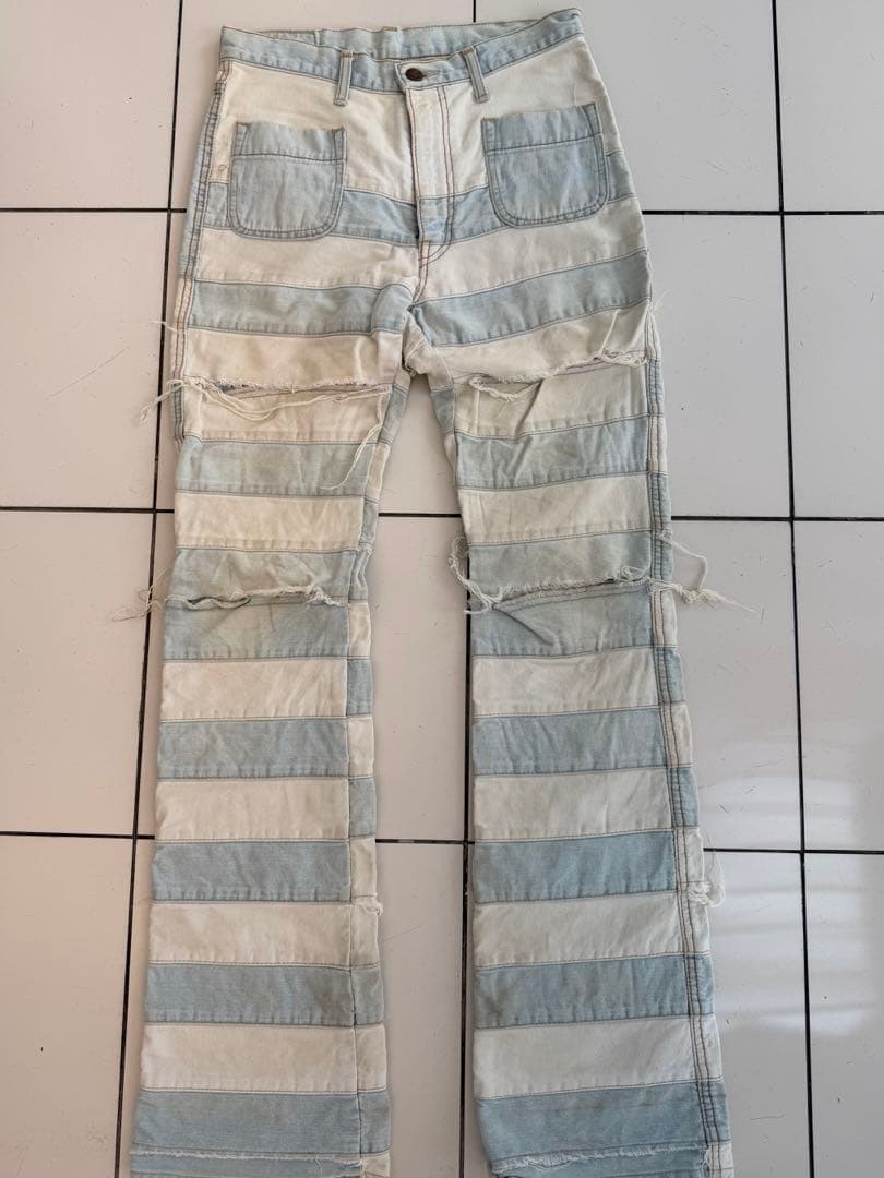 KINKY JEANS ツギハギストライプデニム