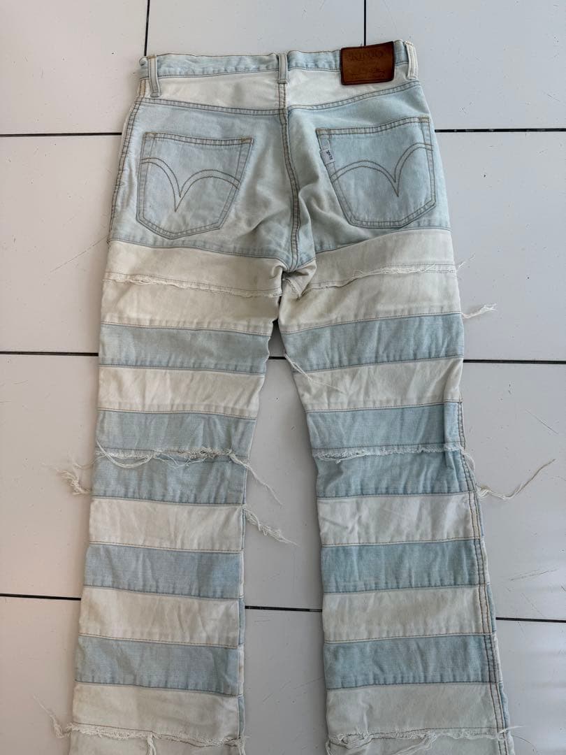 KINKY JEANS ツギハギストライプデニム