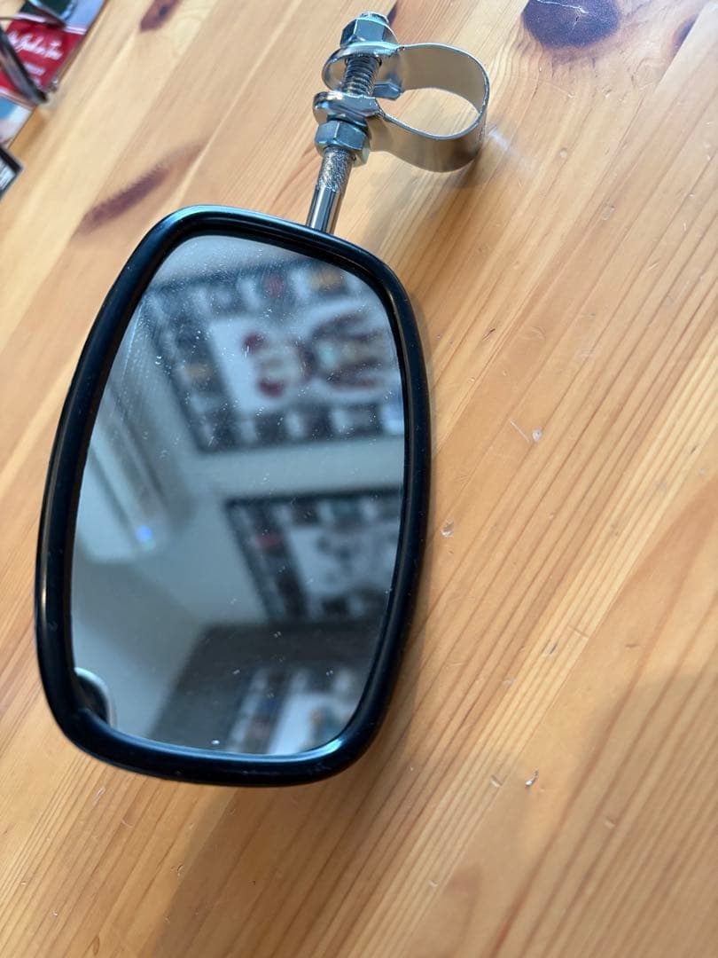 早い者勝ち　デッドストック　オレンジ　チェッカーフラッグミラー 楕円形