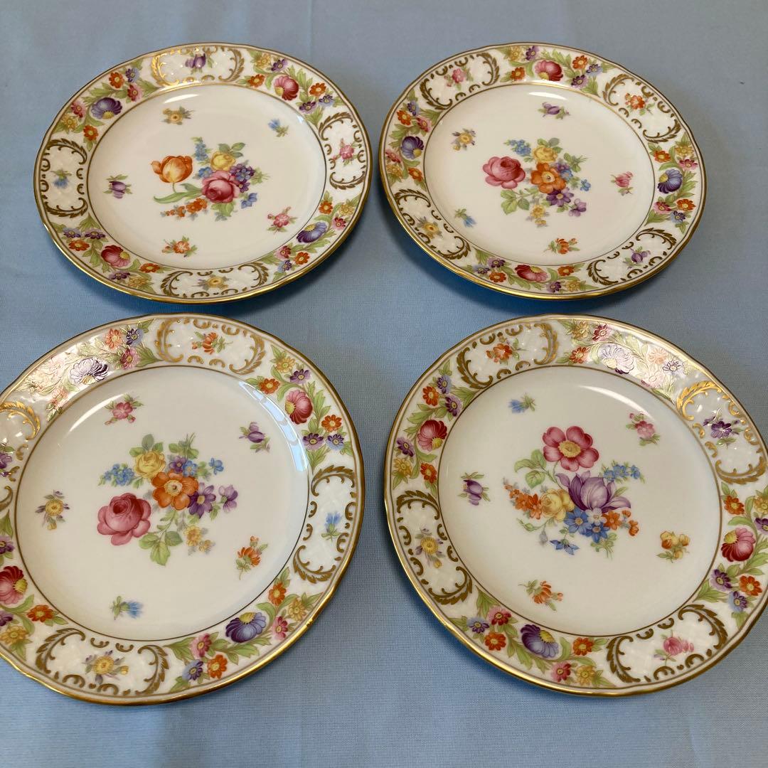ドレスデンフラワー シューマンババリア プレート 4枚セット　17.5㎝