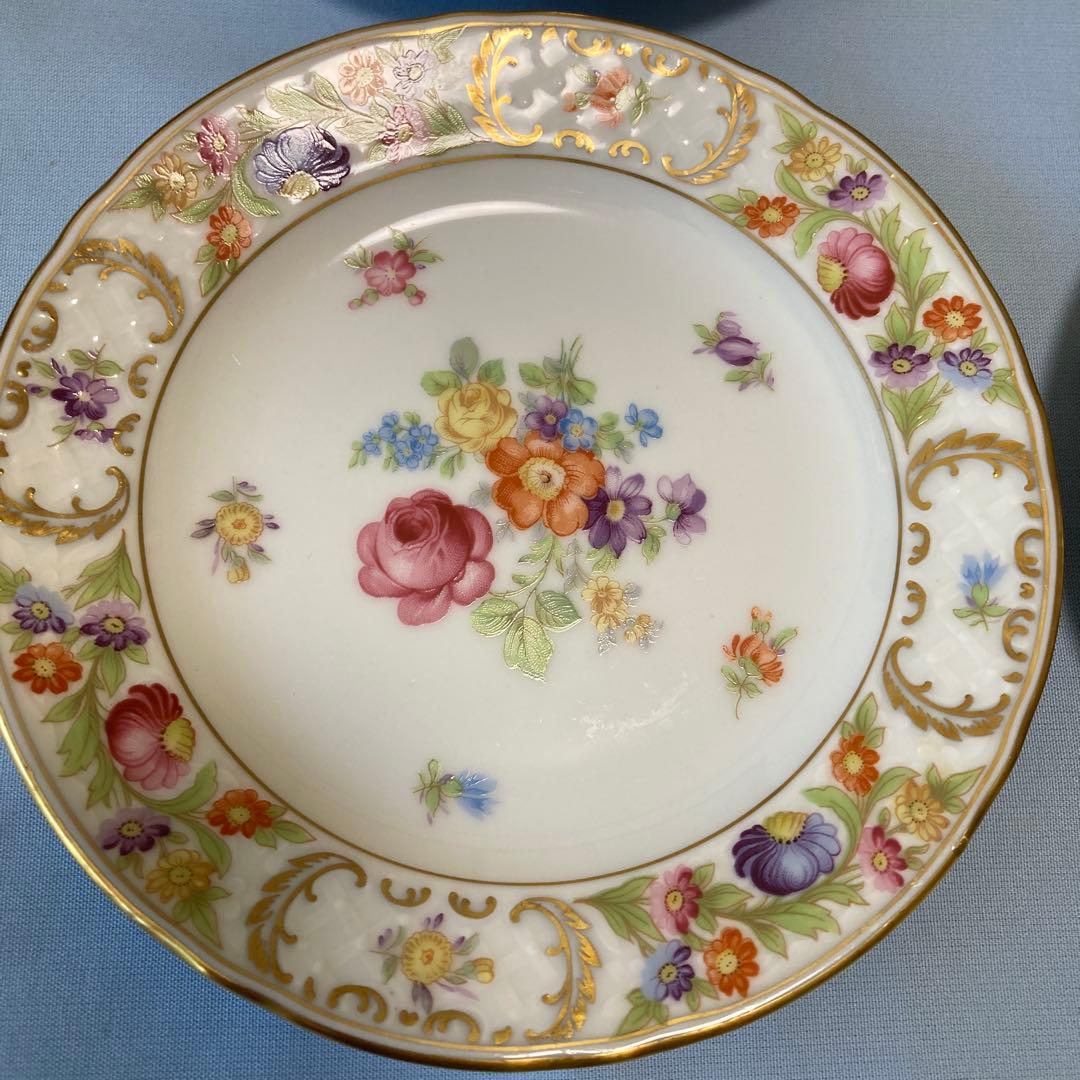 ドレスデンフラワー シューマンババリア プレート 4枚セット　17.5㎝