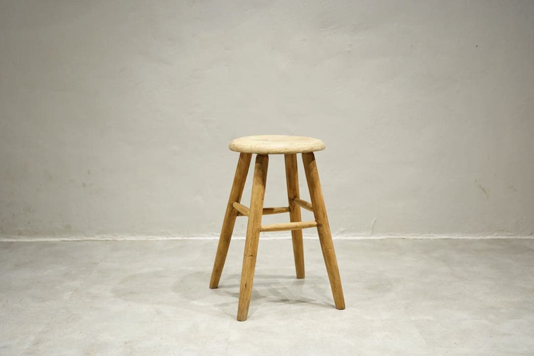 木製スツール　丸椅子　アンティーク　ビンテージ　昭和レトロ