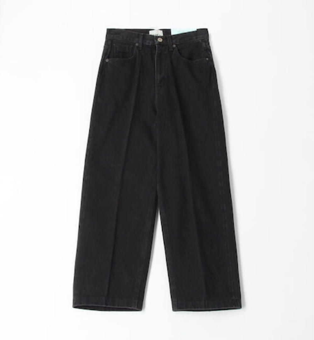 新品★ ワイド デニムパンツ ダークグレーTOMORROWLAND ¥21780