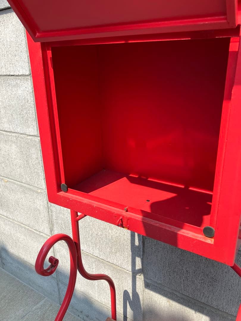 昭和　レトロ　アンティーク　レッド　ポスト　赤い　メールボックス　お洒落　独立