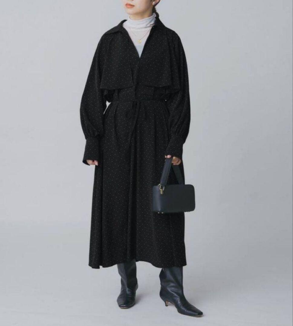 IENA イエナ ドットサッシュワンピース ブラック