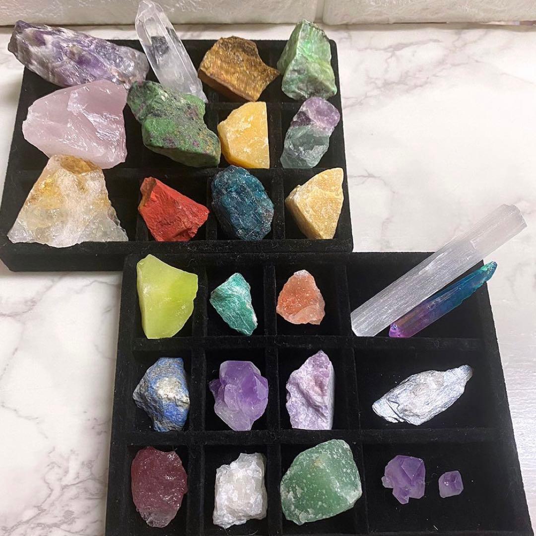 天然石 26個セット パワーストーン アメジスト 紫水晶 標本 原石 クラスター