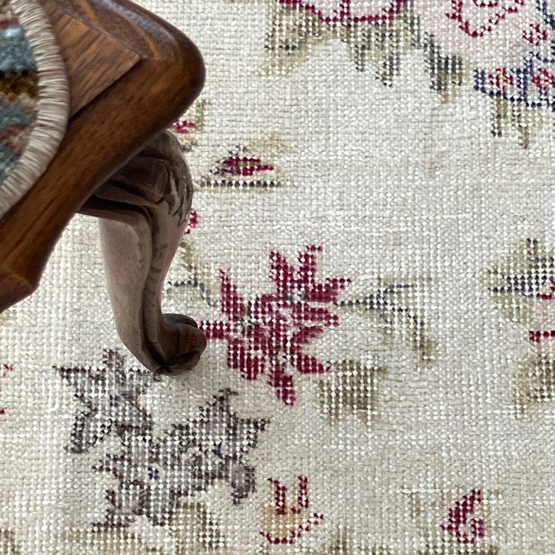 3m超レッドローズ77.5×322くすみイエローランナー　トルコヴィンテージラグ