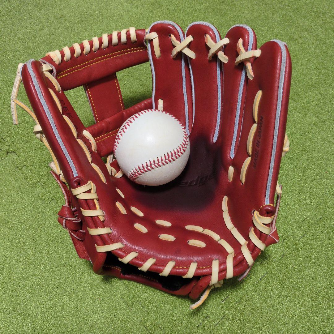 proedge 赤 レザー 硬式グローブ 収納袋付き