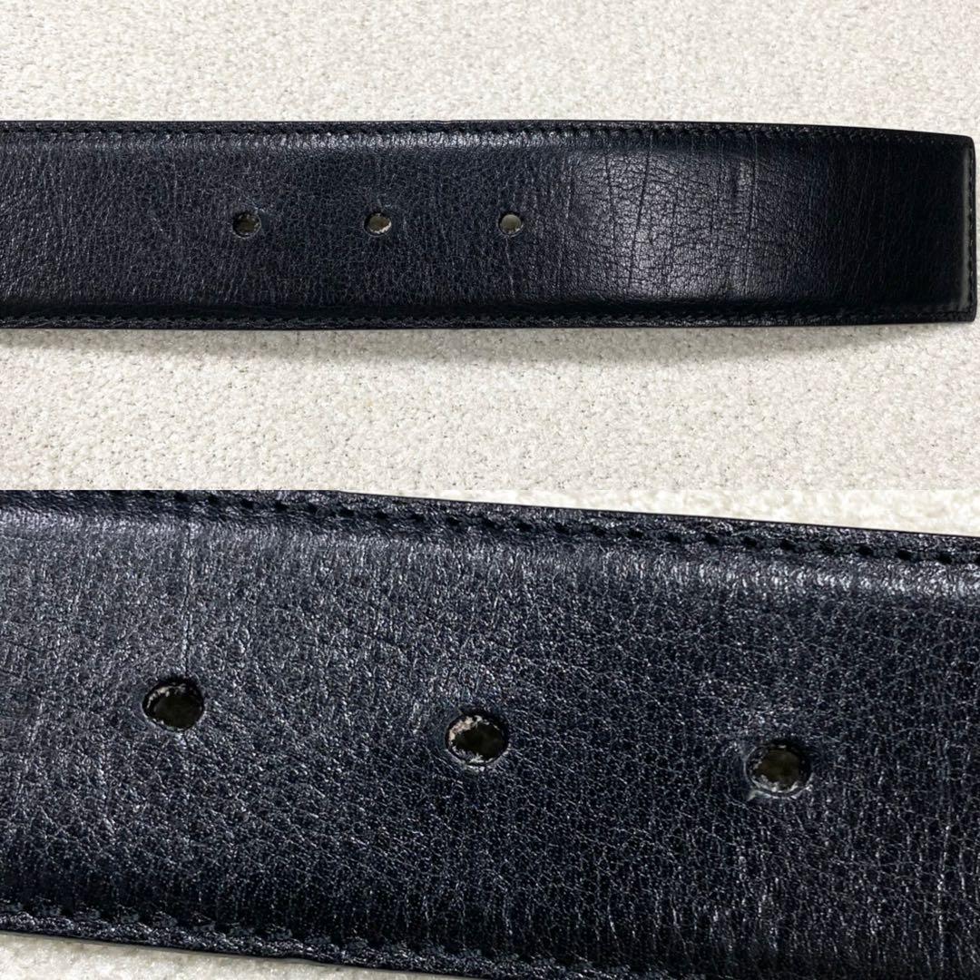 極美品✨イヴサンローラン リヴゴーシュ レザー ベルトYSLロゴバックル 黒