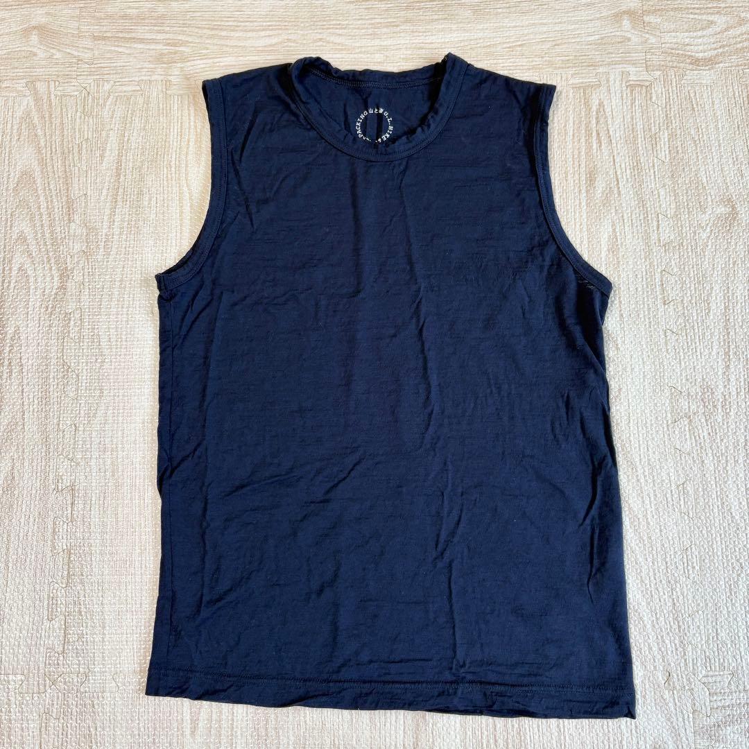 サイズS 山と道 メリノウール ノースリーブカットソー ダークネイビー