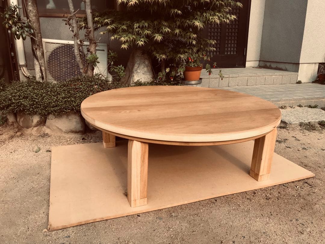 こたつタモ90丸折りたたみ脚日本製・ヒーター別売り