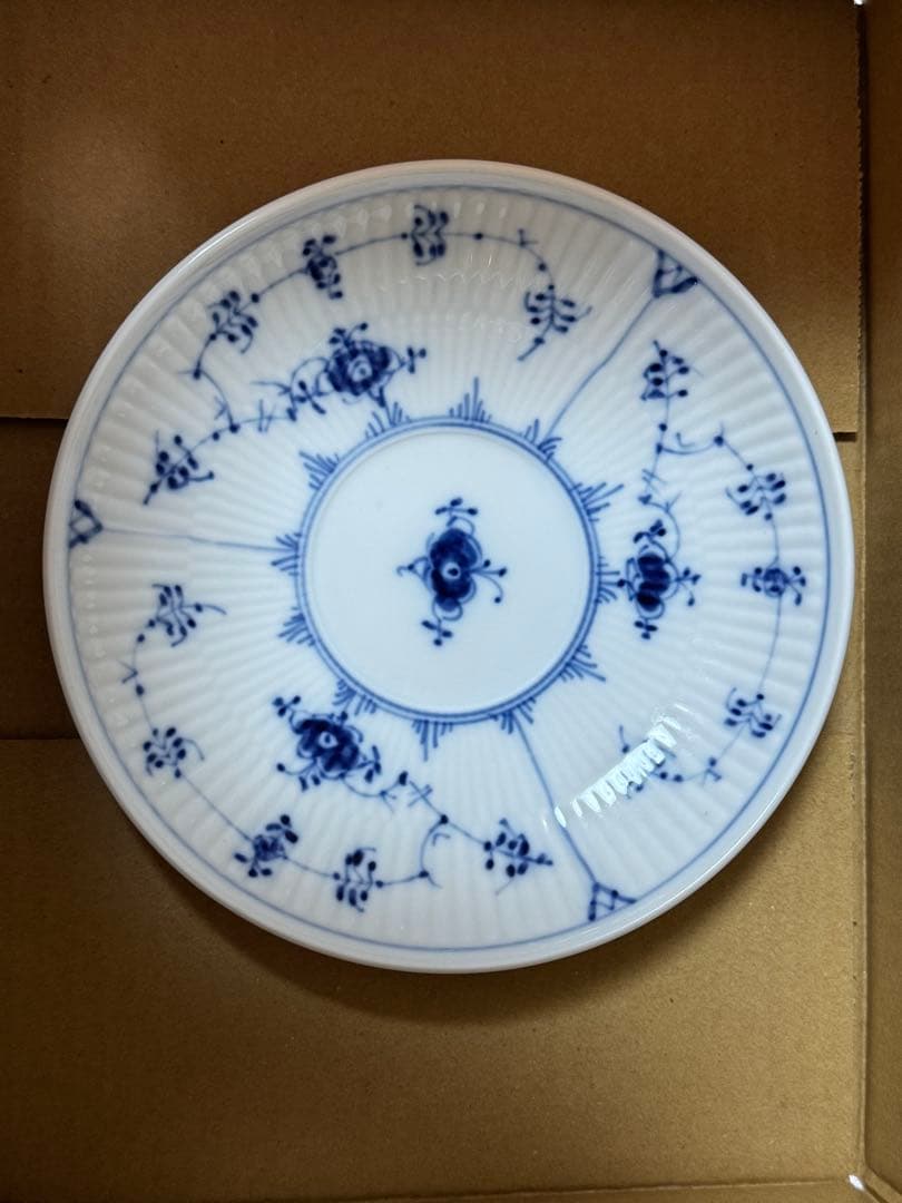 スロイヤルコペンハーゲンブルーフルーテッドプレイン プレート3枚