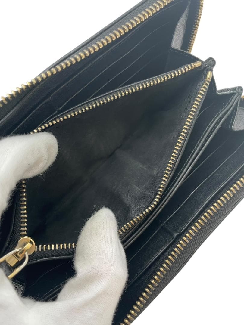 【美品】 BVLGARI ブルガリ 長財布 ビーゼロワン サフィアーノ ブラック