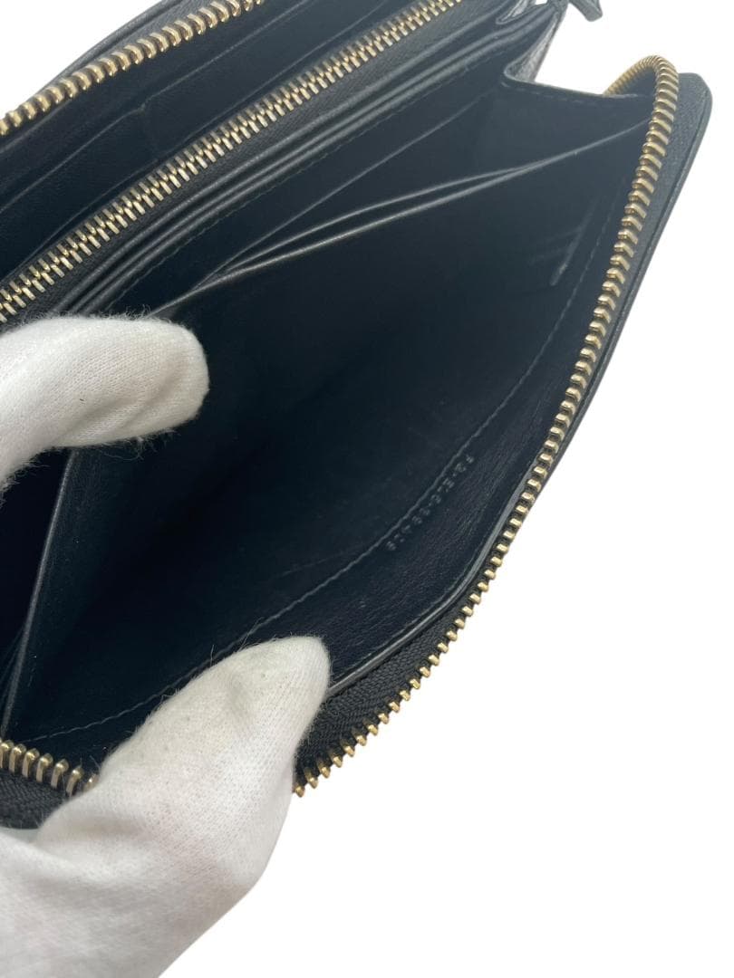 【美品】 BVLGARI ブルガリ 長財布 ビーゼロワン サフィアーノ ブラック