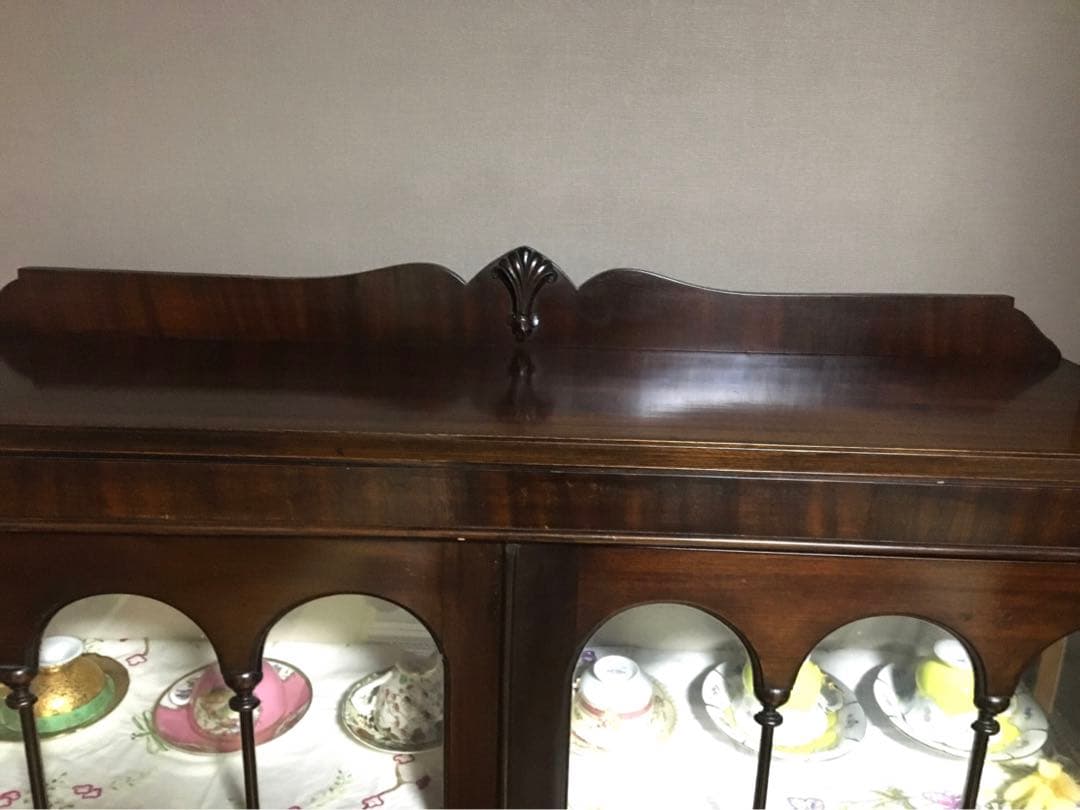 英国アンティーク　ガラスのショーケース　引き取り限定