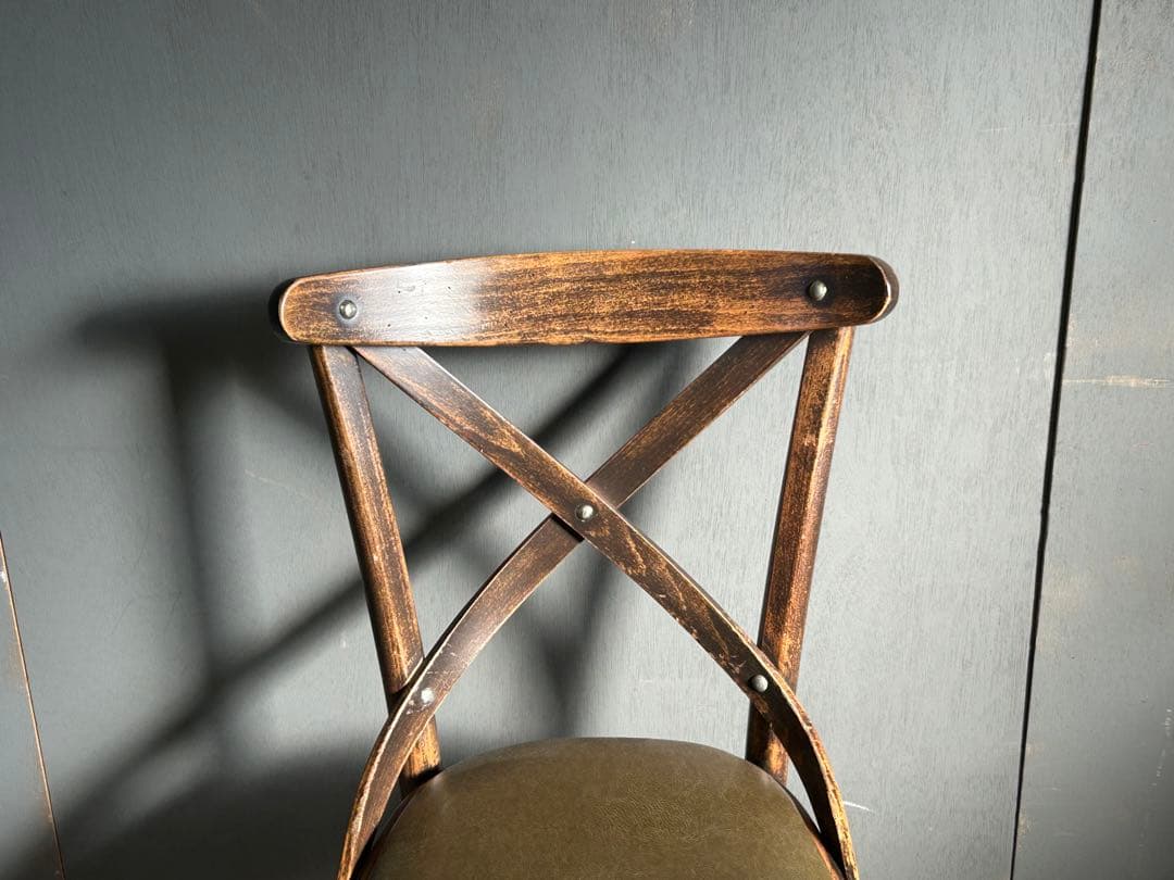 ① TON トン　クロスバックチェア　アンティーク　ヴィンテージ　チェコ　YK