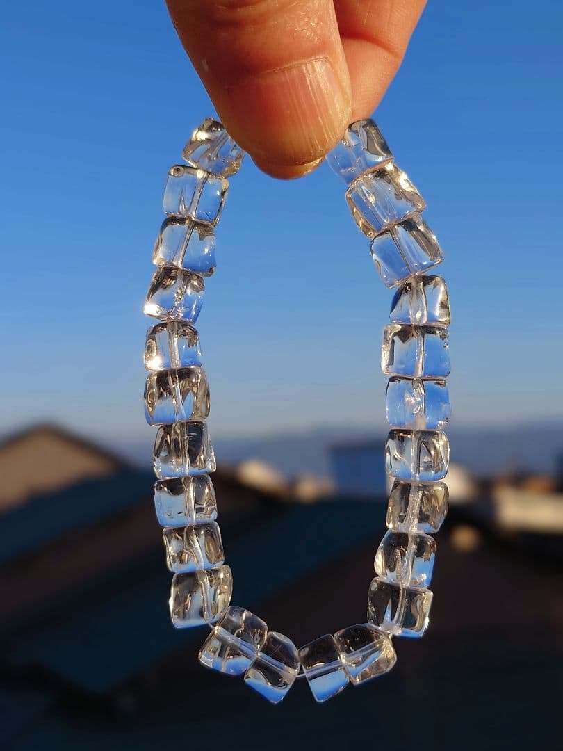 甲州かっこみ水晶　ブレスレット　山梨県伝統技法