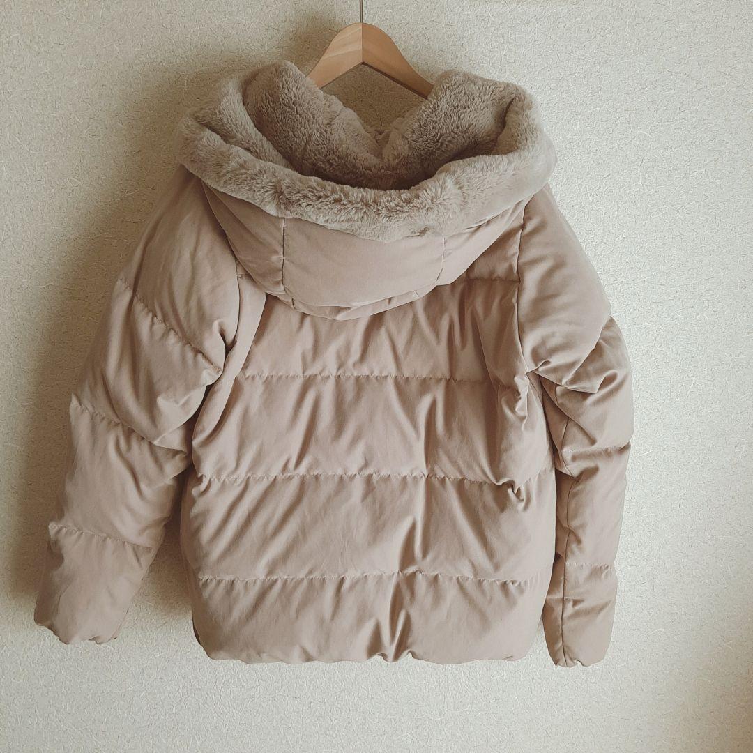 A DAY IN THE LIFE フェイクファーフードダウンコート　ベージュ