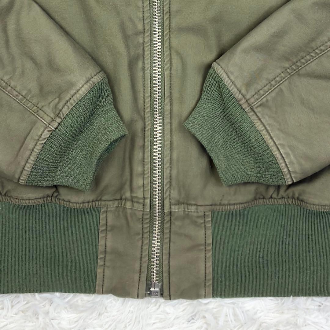 アルファインダストリーズ　ベトジャン　MA-1　スカジャン　刺繍ロゴ　L　カーキ