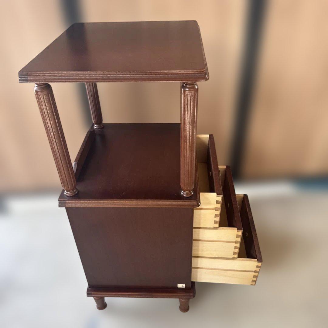 (37) AYANO CRAFT 綾野製作所 木製 キャビネット 電話台 レトロ