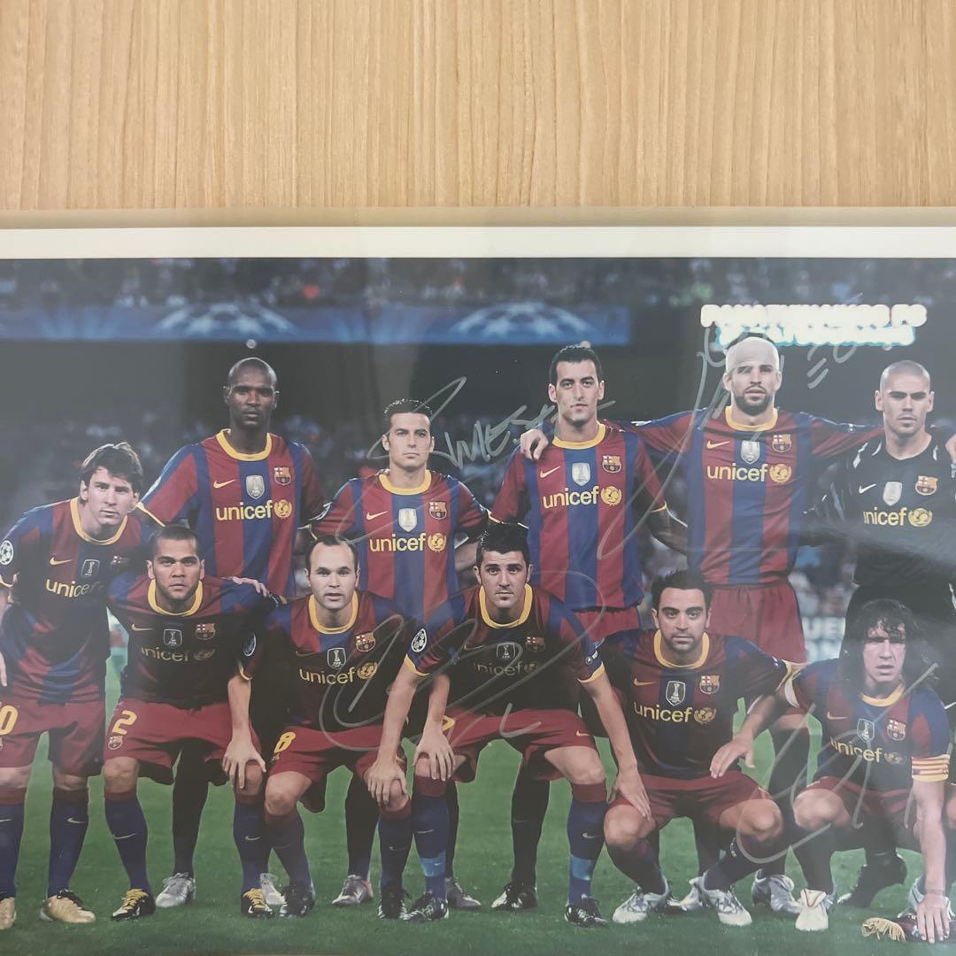 FCバルセロナ サイン　メッシ　イニエスタ　ビジャ　プジョル