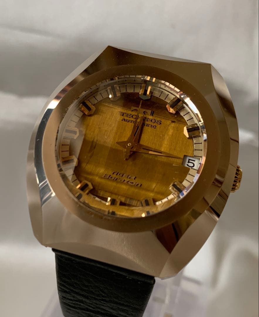 ☆TECHNOS 腕時計 タイガーボラゾン 自動巻 カットガラス 稼働品☆