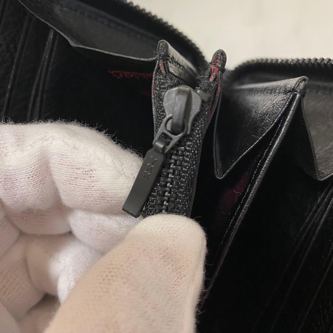 【新品未使用】Orobianco 牛革 ALL BLACK SERIES長財布