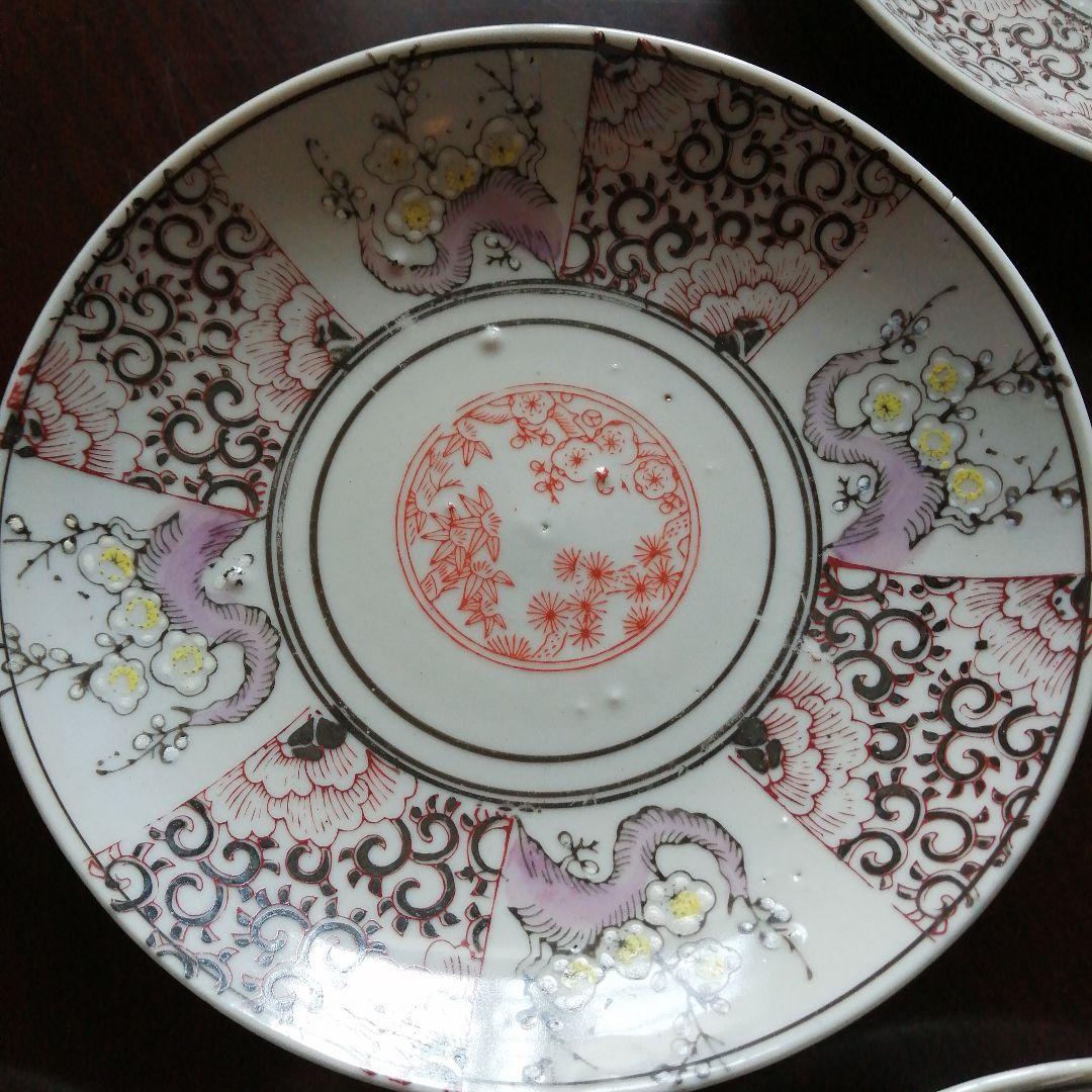 伊万里　色絵芙蓉手中皿　12枚　19cm　大正～昭和初期