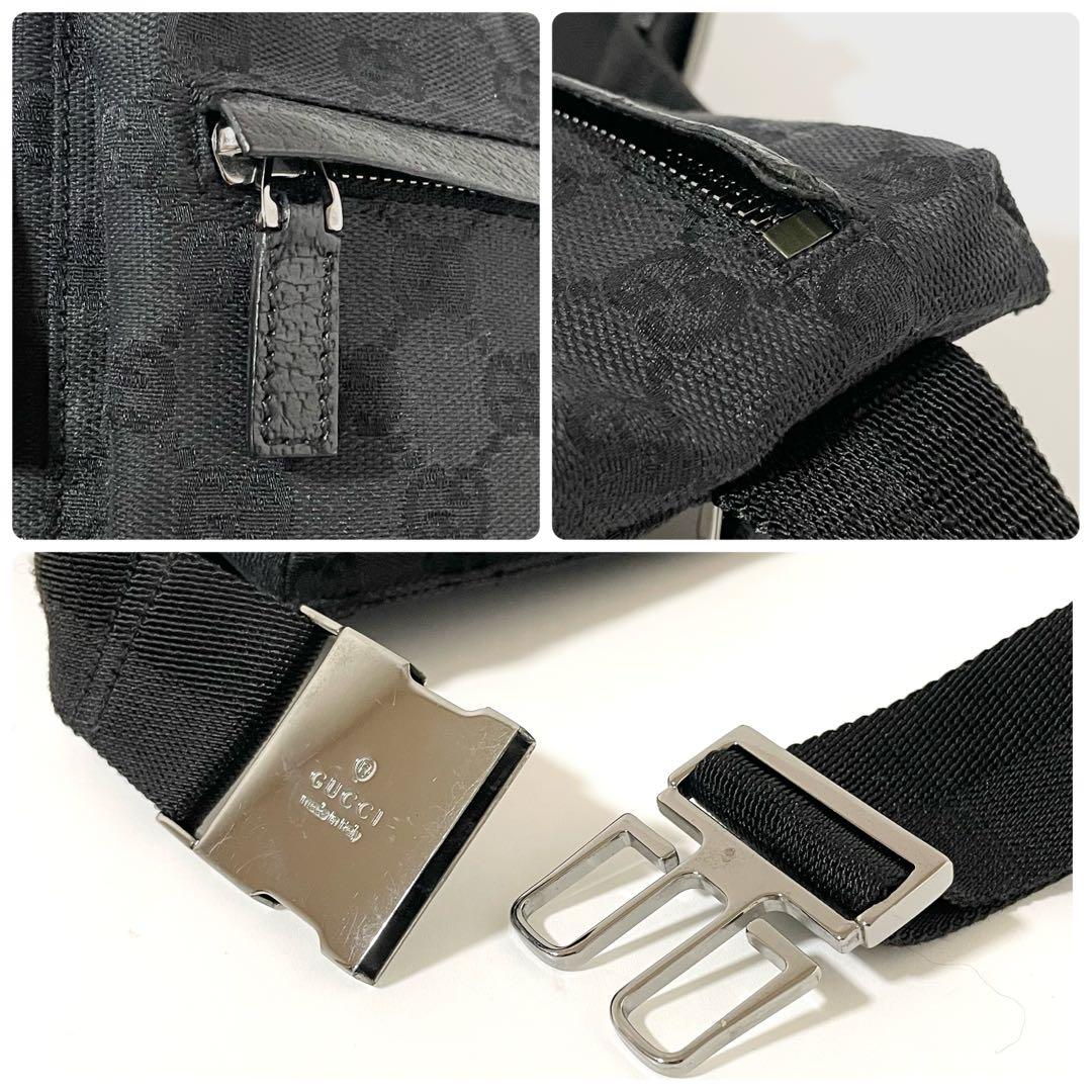 【美品】GUCCI グッチ ウエストポーチ ボディバッグ GGキャンバス×レザー