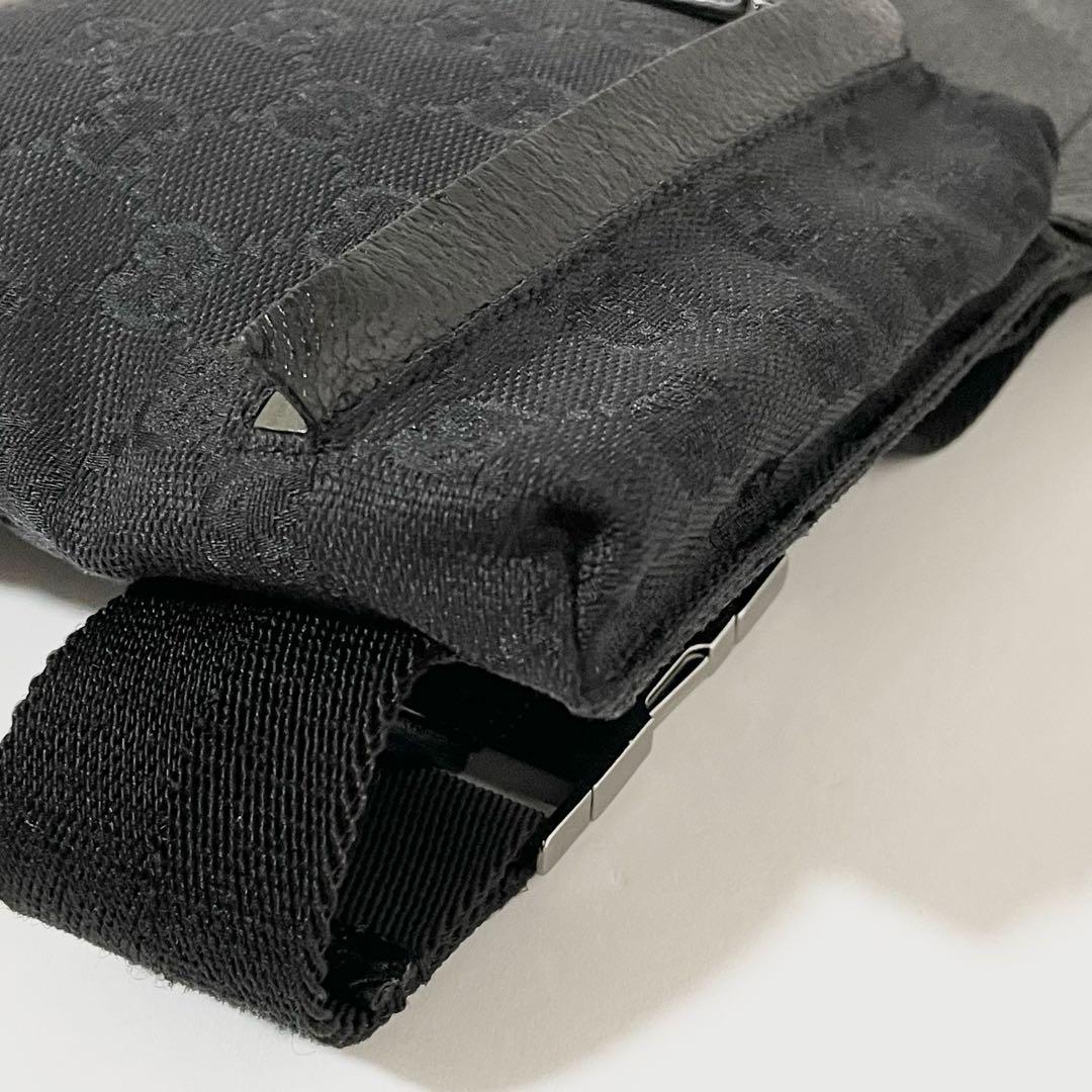 【美品】GUCCI グッチ ウエストポーチ ボディバッグ GGキャンバス×レザー