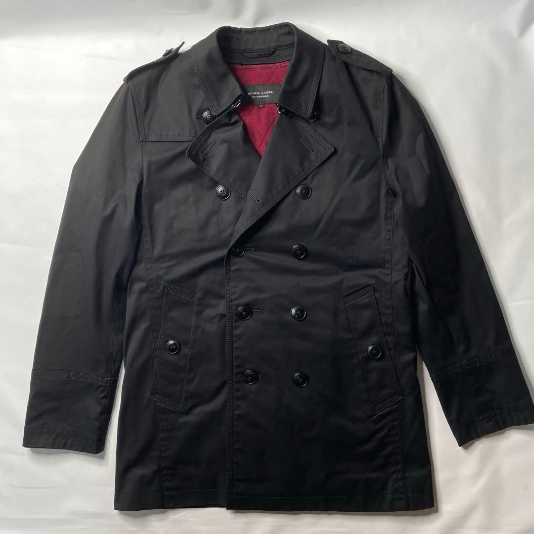 美品 バーバリーブラックレーベル トレンチコート 黒 ライナー付き