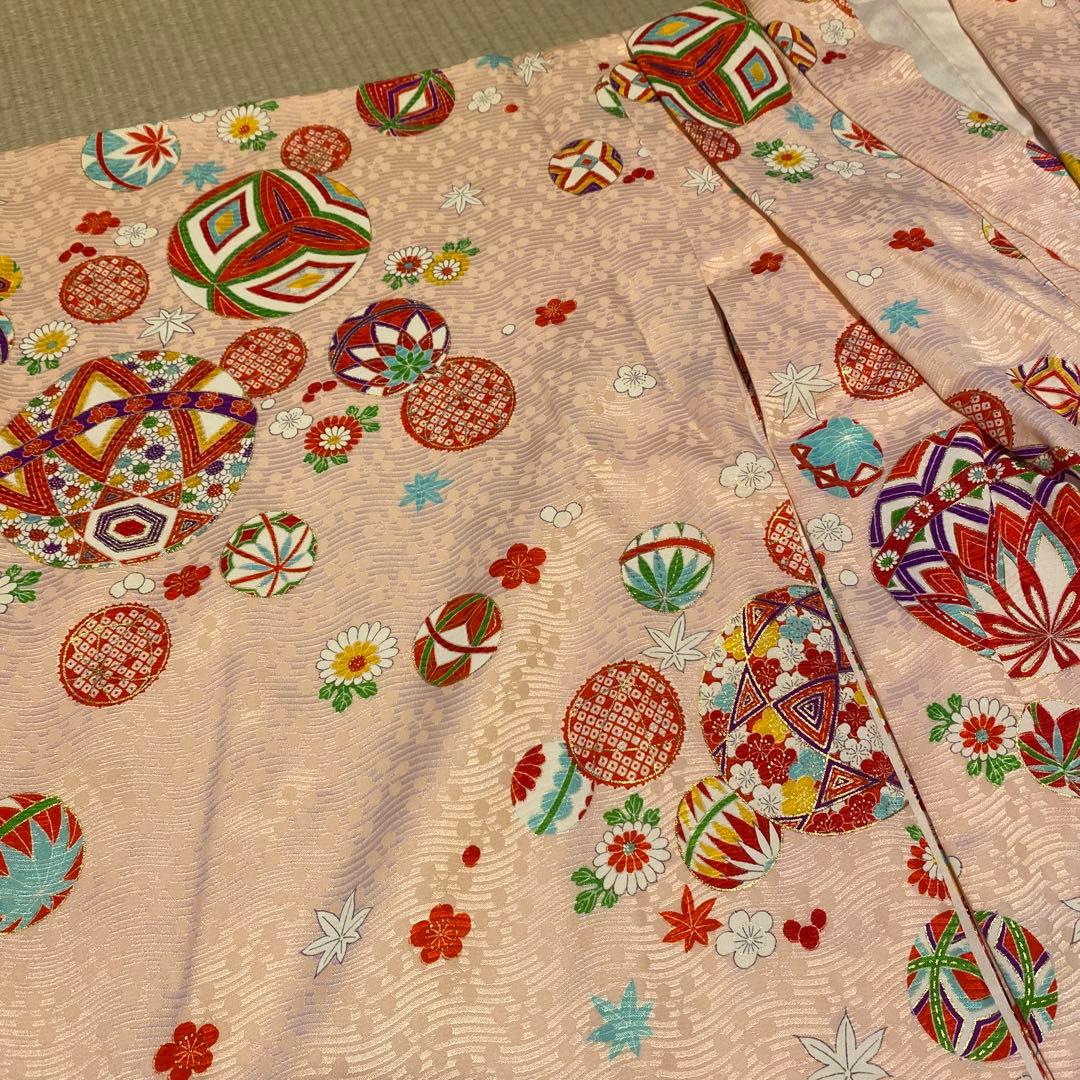 七五三　七歳　千總　小紋　四つ身、袋帯セット